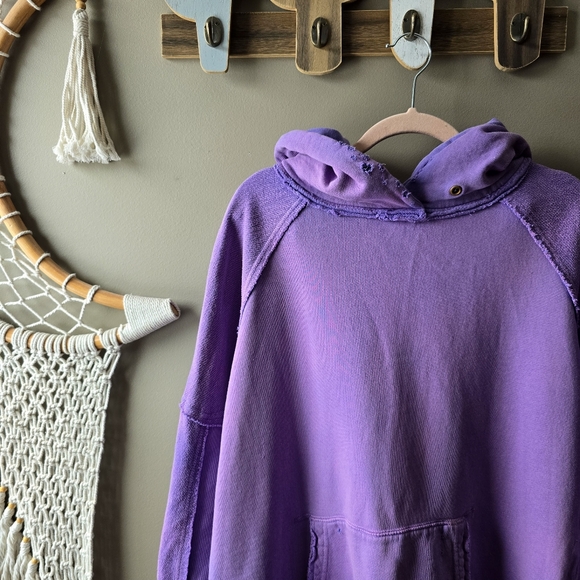 Free People Zoe Oversized Pullover Hoodie Moonberry - Picture 2 of 7